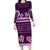 Purple Samoa Siapo Teuila Flowers Family Matching Long Sleeve Bodycon Dress and Hawaiian Shirt