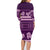 Purple Samoa Siapo Teuila Flowers Family Matching Long Sleeve Bodycon Dress and Hawaiian Shirt