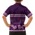 Purple Samoa Siapo Teuila Flowers Family Matching Off The Shoulder Long Sleeve Dress and Hawaiian Shirt