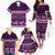 Purple Samoa Siapo Teuila Flowers Family Matching Off The Shoulder Long Sleeve Dress and Hawaiian Shirt