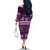 Purple Samoa Siapo Teuila Flowers Family Matching Off The Shoulder Long Sleeve Dress and Hawaiian Shirt