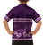 Purple Samoa Siapo Teuila Flowers Family Matching Off Shoulder Maxi Dress and Hawaiian Shirt