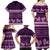 Purple Samoa Siapo Teuila Flowers Family Matching Off Shoulder Maxi Dress and Hawaiian Shirt