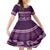 Purple Samoa Siapo Teuila Flowers Family Matching Off Shoulder Short Dress and Hawaiian Shirt