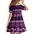 Purple Samoa Siapo Teuila Flowers Family Matching Off Shoulder Short Dress and Hawaiian Shirt