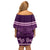 Purple Samoa Siapo Teuila Flowers Family Matching Off Shoulder Short Dress and Hawaiian Shirt