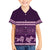 Purple Samoa Siapo Teuila Flowers Family Matching Off Shoulder Short Dress and Hawaiian Shirt