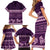 Purple Samoa Siapo Teuila Flowers Family Matching Short Sleeve Bodycon Dress and Hawaiian Shirt