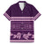 Purple Samoa Siapo Teuila Flowers Family Matching Short Sleeve Bodycon Dress and Hawaiian Shirt