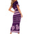 Purple Samoa Siapo Teuila Flowers Family Matching Short Sleeve Bodycon Dress and Hawaiian Shirt