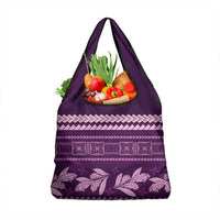 Purple Samoa Siapo Teuila Flowers Grocery Bag LT14 1-pack One Size Purple - Polynesian Pride