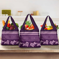 Purple Samoa Siapo Teuila Flowers Grocery Bag LT14 3-pack One Size Purple - Polynesian Pride
