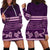 Purple Samoa Siapo Teuila Flowers Hoodie Dress