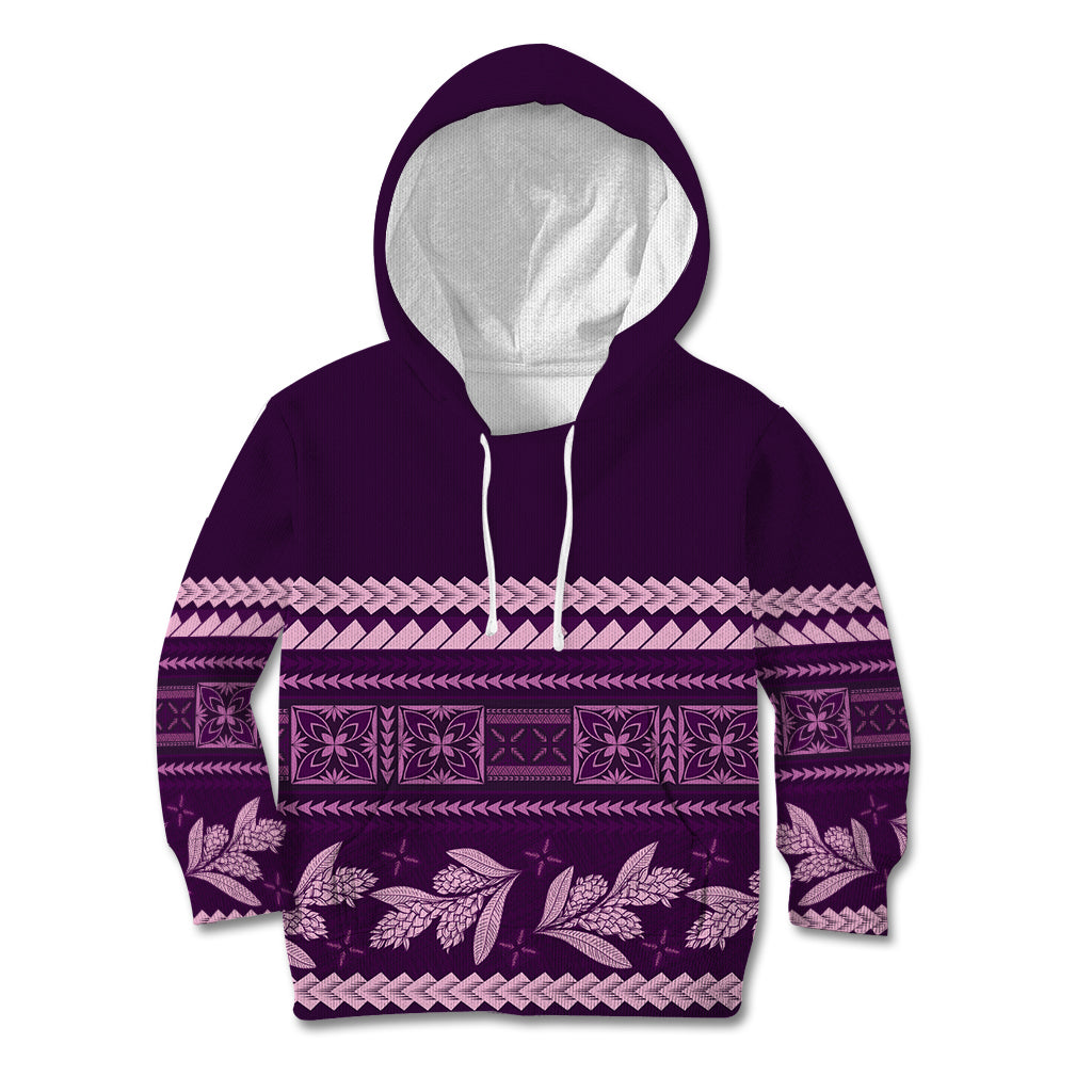 Purple Samoa Siapo Teuila Flowers Kid Hoodie