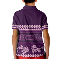 Purple Samoa Siapo Teuila Flowers Kid Polo Shirt