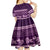 Purple Samoa Siapo Teuila Flowers Kid Short Sleeve Dress