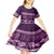 Purple Samoa Siapo Teuila Flowers Kid Short Sleeve Dress