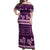 Purple Samoa Siapo Teuila Flowers Off Shoulder Maxi Dress
