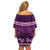 Purple Samoa Siapo Teuila Flowers Off Shoulder Short Dress