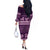 Purple Samoa Siapo Teuila Flowers Off The Shoulder Long Sleeve Dress