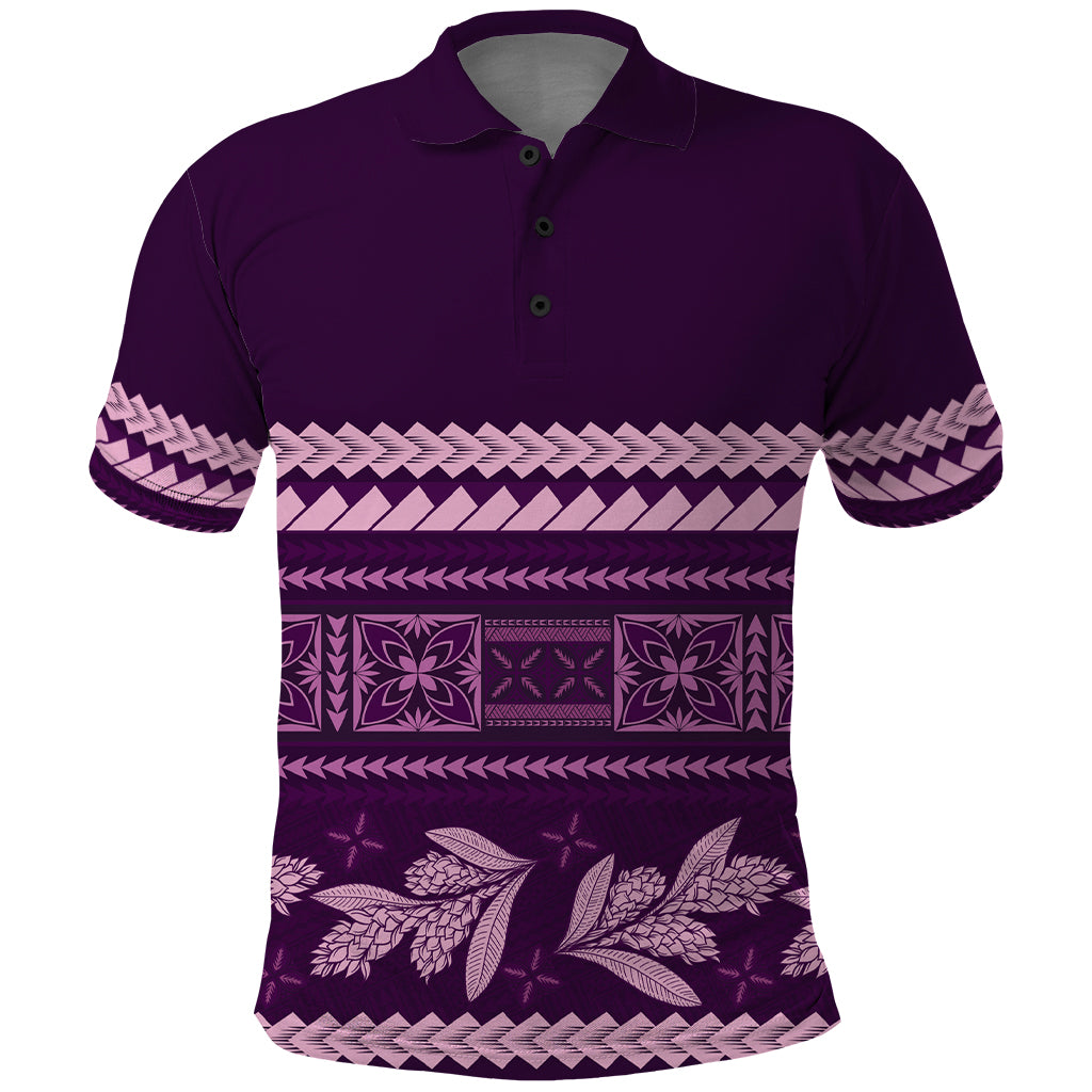 Purple Samoa Siapo Teuila Flowers Polo Shirt