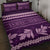 Purple Samoa Siapo Teuila Flowers Quilt Bed Set