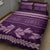 Purple Samoa Siapo Teuila Flowers Quilt Bed Set