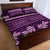 Purple Samoa Siapo Teuila Flowers Quilt Bed Set