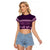 Purple Samoa Siapo Teuila Flowers Raglan Cropped T Shirt