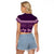 Purple Samoa Siapo Teuila Flowers Raglan Cropped T Shirt