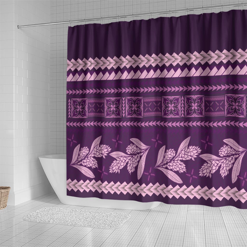 Purple Samoa Siapo Teuila Flowers Shower Curtain