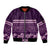 Purple Samoa Siapo Teuila Flowers Sleeve Zip Bomber Jacket