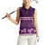 Purple Samoa Siapo Teuila Flowers Women Sleeveless Polo Shirt