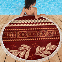Red Samoa Siapo Teuila Flowers Beach Blanket