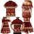 Red Samoa Siapo Teuila Flowers Family Matching Mermaid Dress and Hawaiian Shirt