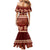 Red Samoa Siapo Teuila Flowers Family Matching Mermaid Dress and Hawaiian Shirt