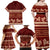 Red Samoa Siapo Teuila Flowers Family Matching Off Shoulder Maxi Dress and Hawaiian Shirt