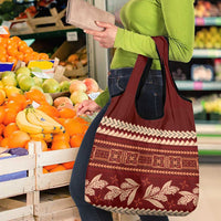 Red Samoa Siapo Teuila Flowers Grocery Bag LT14 - Polynesian Pride
