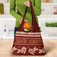 Red Samoa Siapo Teuila Flowers Grocery Bag LT14 - Polynesian Pride