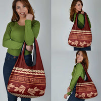 Red Samoa Siapo Teuila Flowers Grocery Bag LT14 - Polynesian Pride