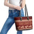 Red Samoa Siapo Teuila Flowers Leather Tote Bag