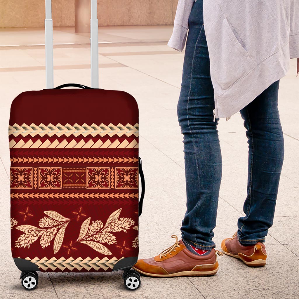 Red Samoa Siapo Teuila Flowers Luggage Cover