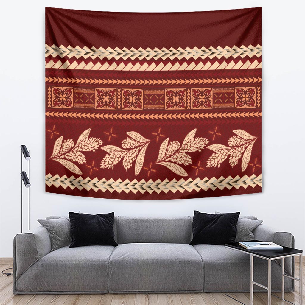 Red Samoa Siapo Teuila Flowers Tapestry