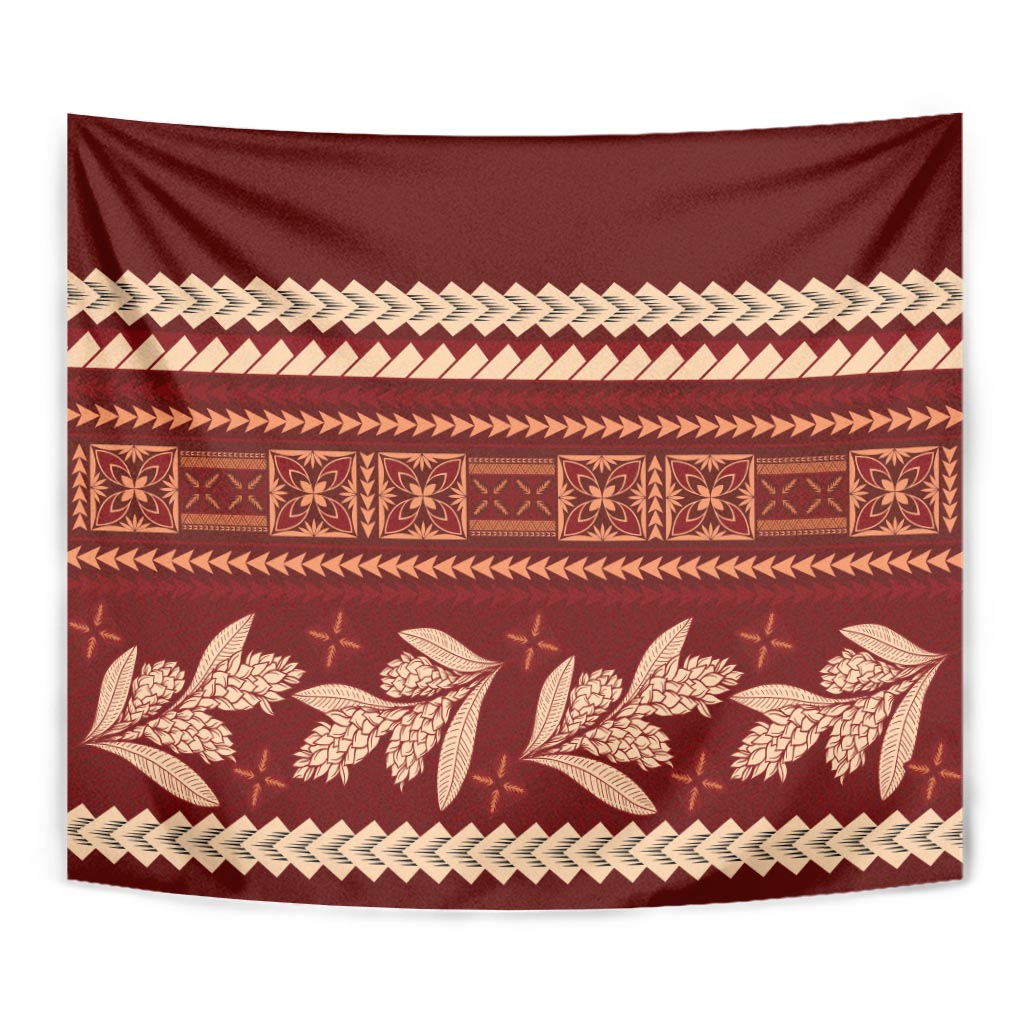Red Samoa Siapo Teuila Flowers Tapestry