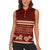 Red Samoa Siapo Teuila Flowers Women Sleeveless Polo Shirt