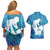 Turquoise Polynesia Father's Day Couples Matching Off Shoulder Short Dress and Hawaiian Shirt Dad You Are My Hero