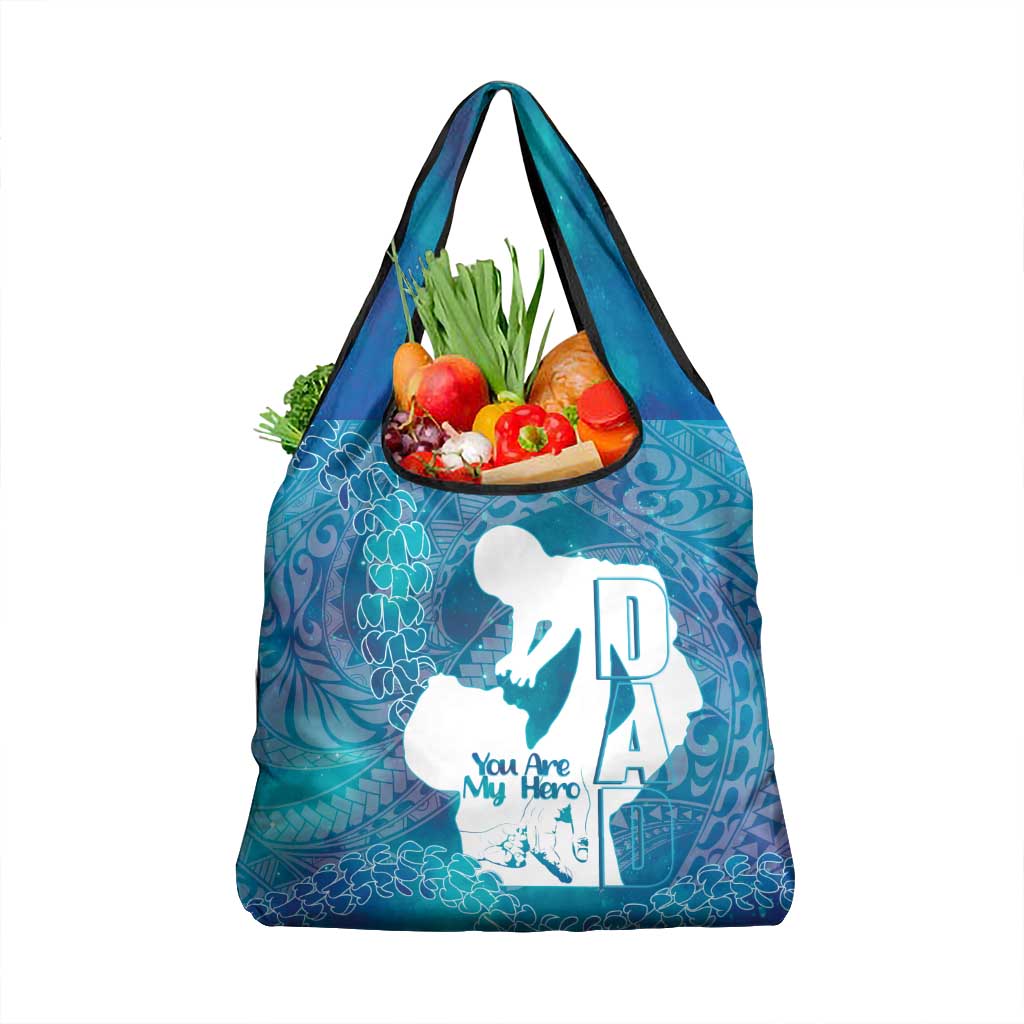 Turquoise Polynesia Father's Day Grocery Bag Dad You Are My Hero LT14 1-pack One Size Turquoise - Polynesian Pride