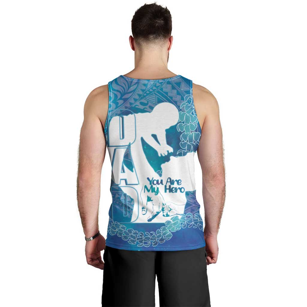 Turquoise Polynesia Father's Day Men Tank Top Dad You Are My Hero LT14 - Polynesian Pride