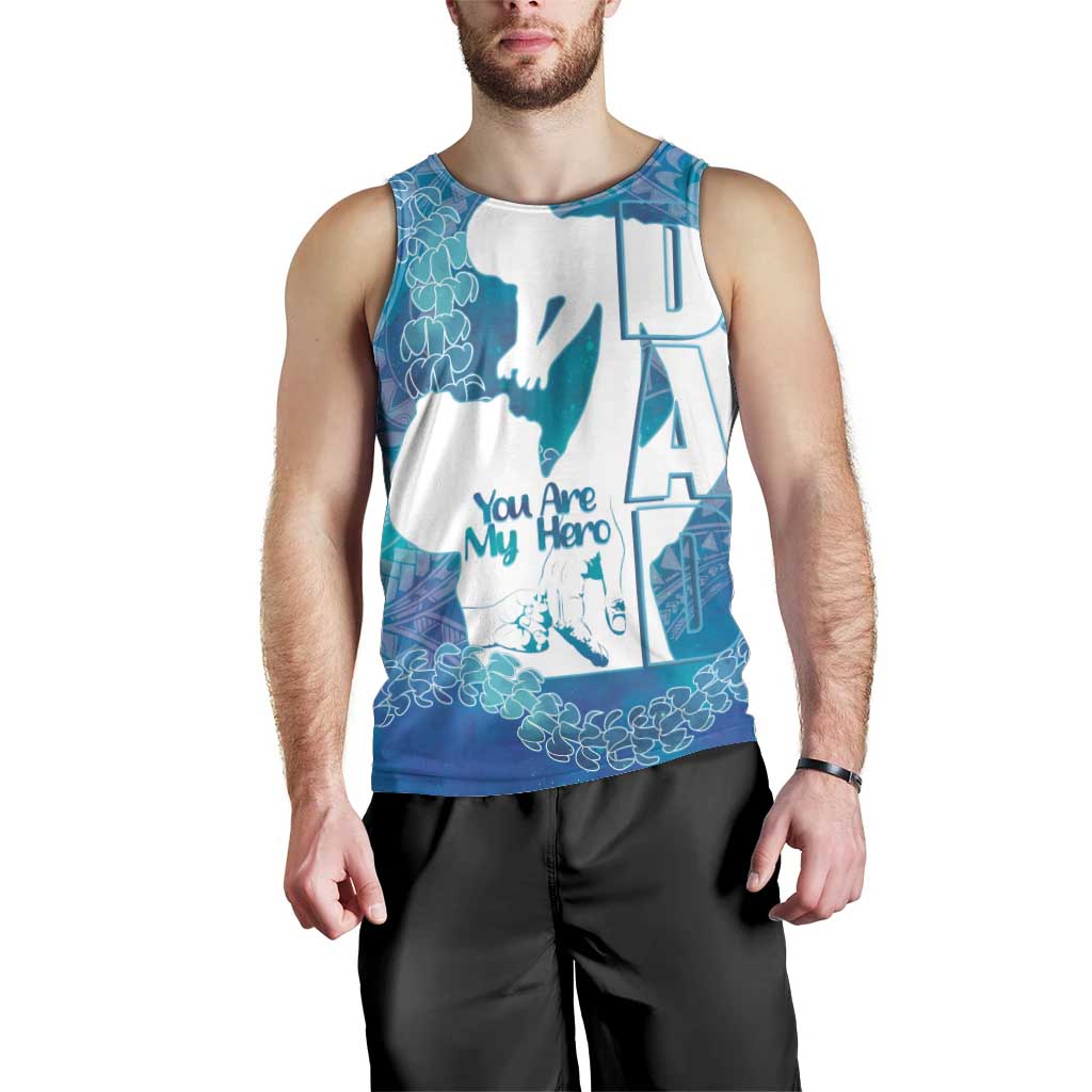 Turquoise Polynesia Father's Day Men Tank Top Dad You Are My Hero LT14 - Polynesian Pride