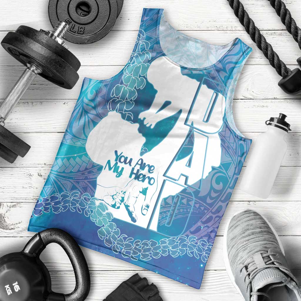 Turquoise Polynesia Father's Day Men Tank Top Dad You Are My Hero LT14 - Polynesian Pride